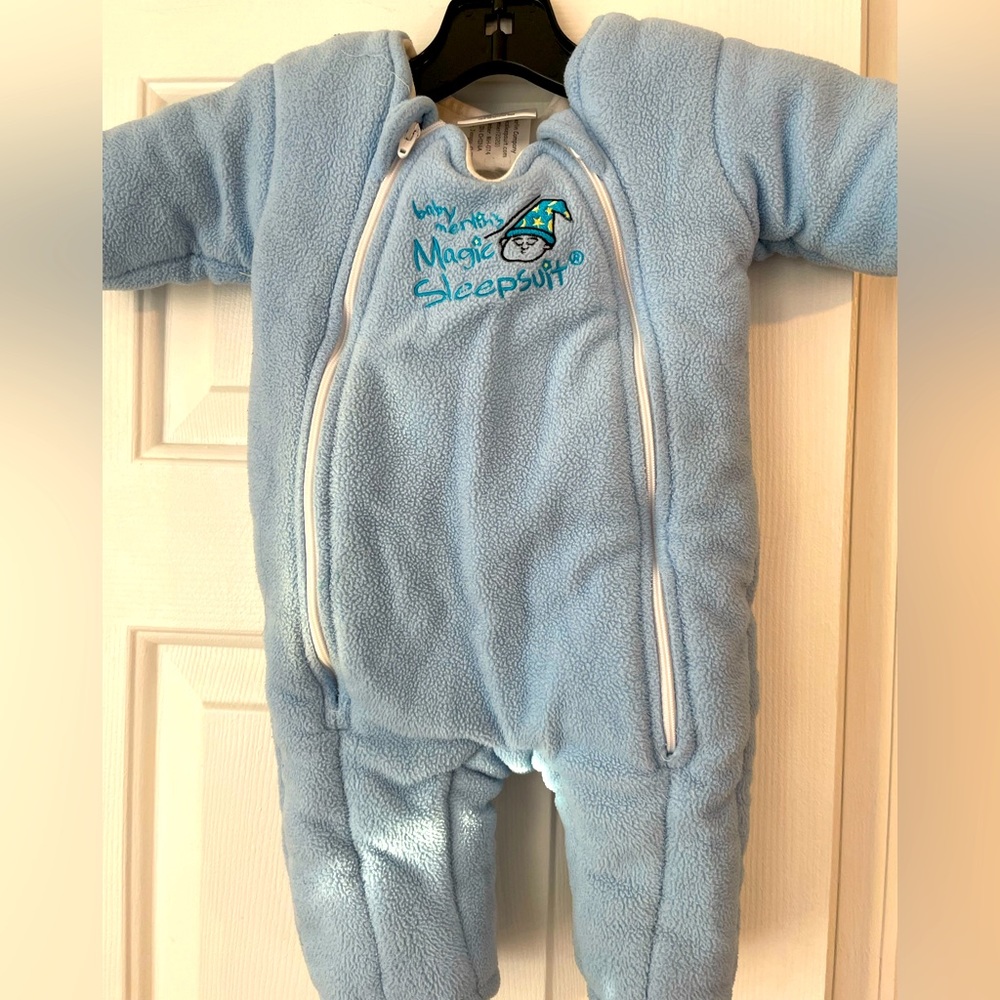 Baby Merlin’s Magic Sleepsuit Small 3-6 Months/ 12-18lbs Blue Good Condition